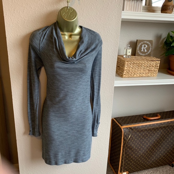 Light Blue Cowl Neck Tunic Dress - Pure + Good - Picture 3 of 5